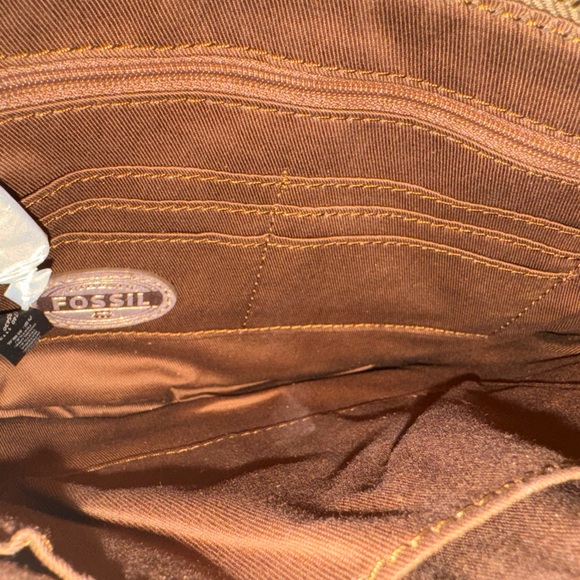 FOSSIL Erin Small Top Zip Crossbody Bag Handbag Copper Rose Gold Metallic NWT - Picture 8 of 12